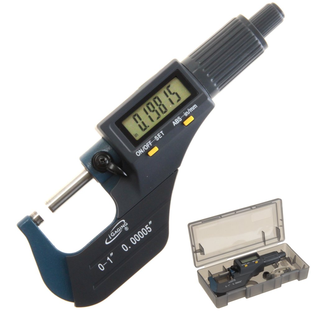 Professional 0-25mm ABS Digital Electronic Micrometer Outside 0-1"/0.00005" LCD 