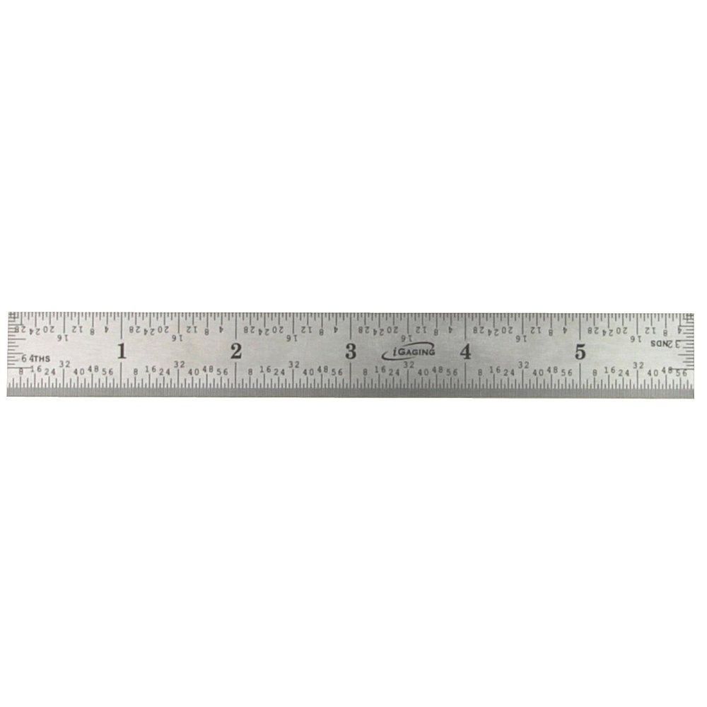 Igaging 12" Stainless Steel Machinist 4R Ruler/Rule Scale 1/8 1/32/ 1/64 1/16 