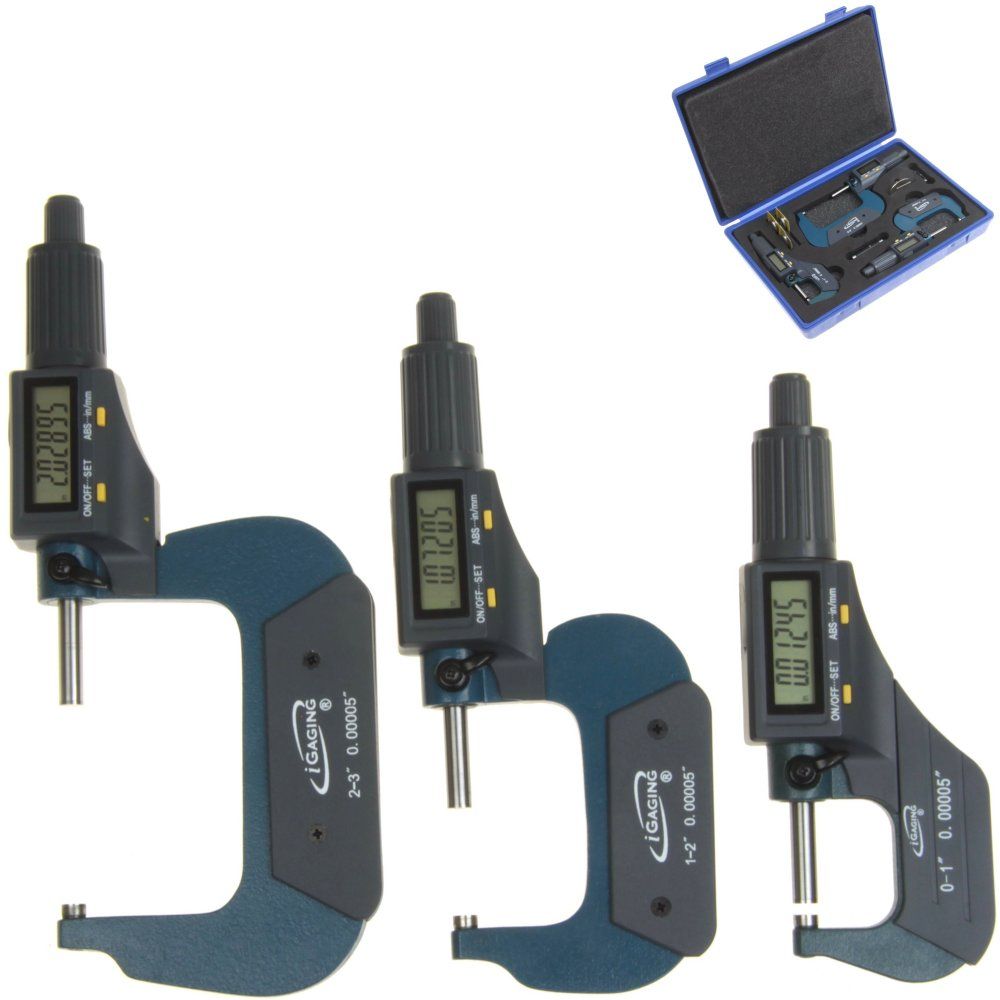 Digital Electronic Outside Micrometer High Precision 0-1"/0.00005" X-Large LCD 