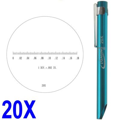 Pocket Scope Magnifier Scale 20X Magnification Microscope Scale Range 0-0.18