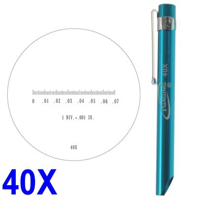 Pocket Scope Magnifier Scale 40X Magnification Microscope Scale Range 0-0.07