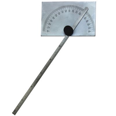 Square Head Protractor 6" Stainless Steel Bevel Setting w/ Protective Pouch